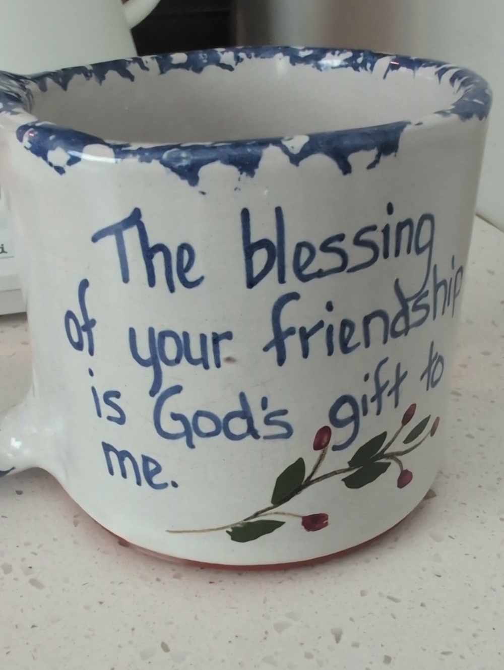 Vintage Pigeon Switch Tennyson Friendship Blessing Ceramic Coffee Stoneware Mug - Picture 3 of 7
